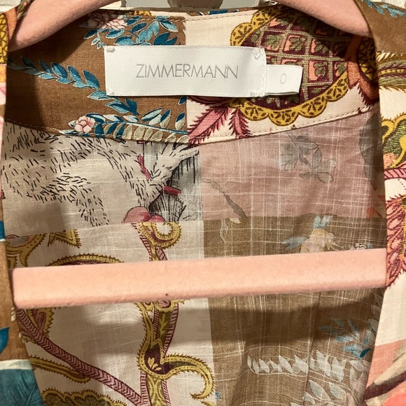 ZIMMERMANN Cassia Patchwork Floral Print Wrap Midi Dress - Picture 10 of 14